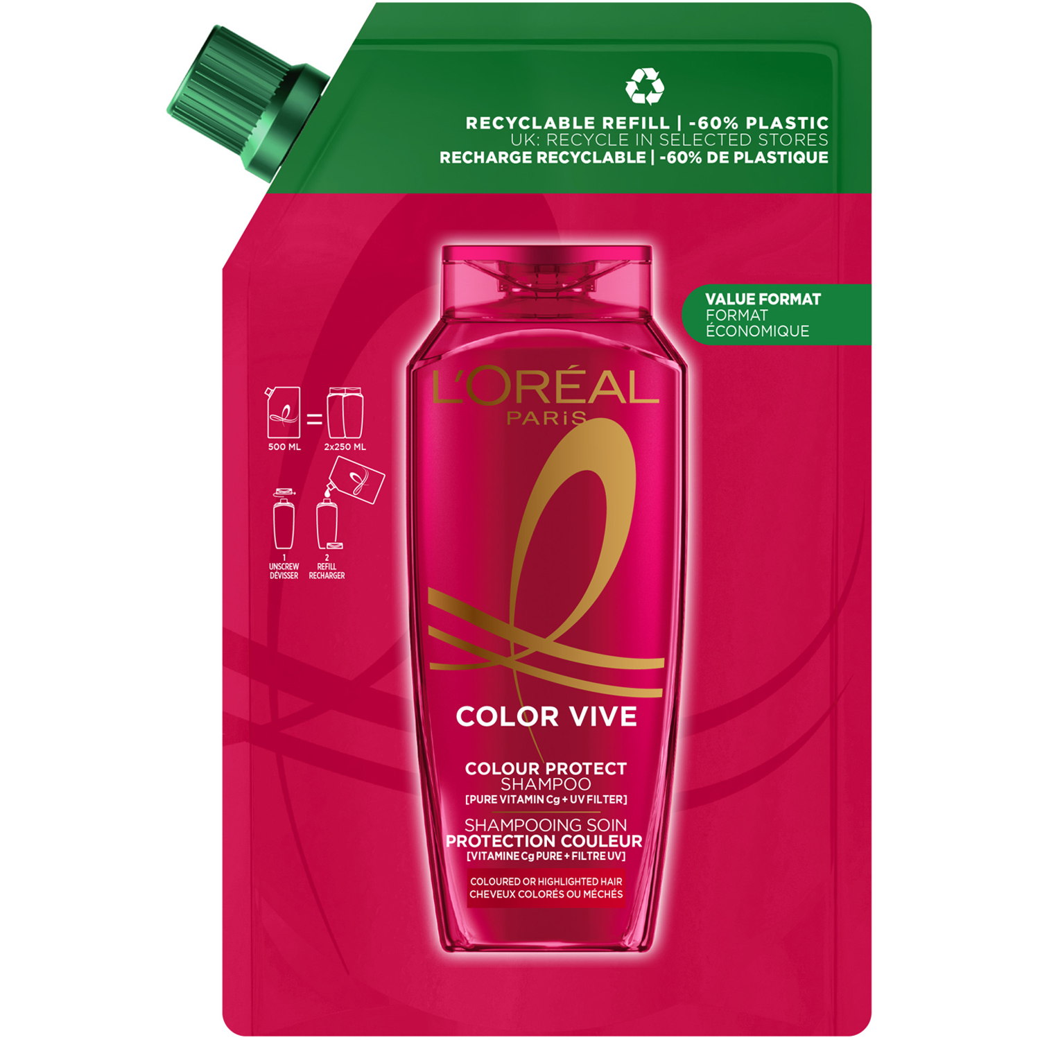 Elvital Color Vive Shampoo Refill For Coloured Hair