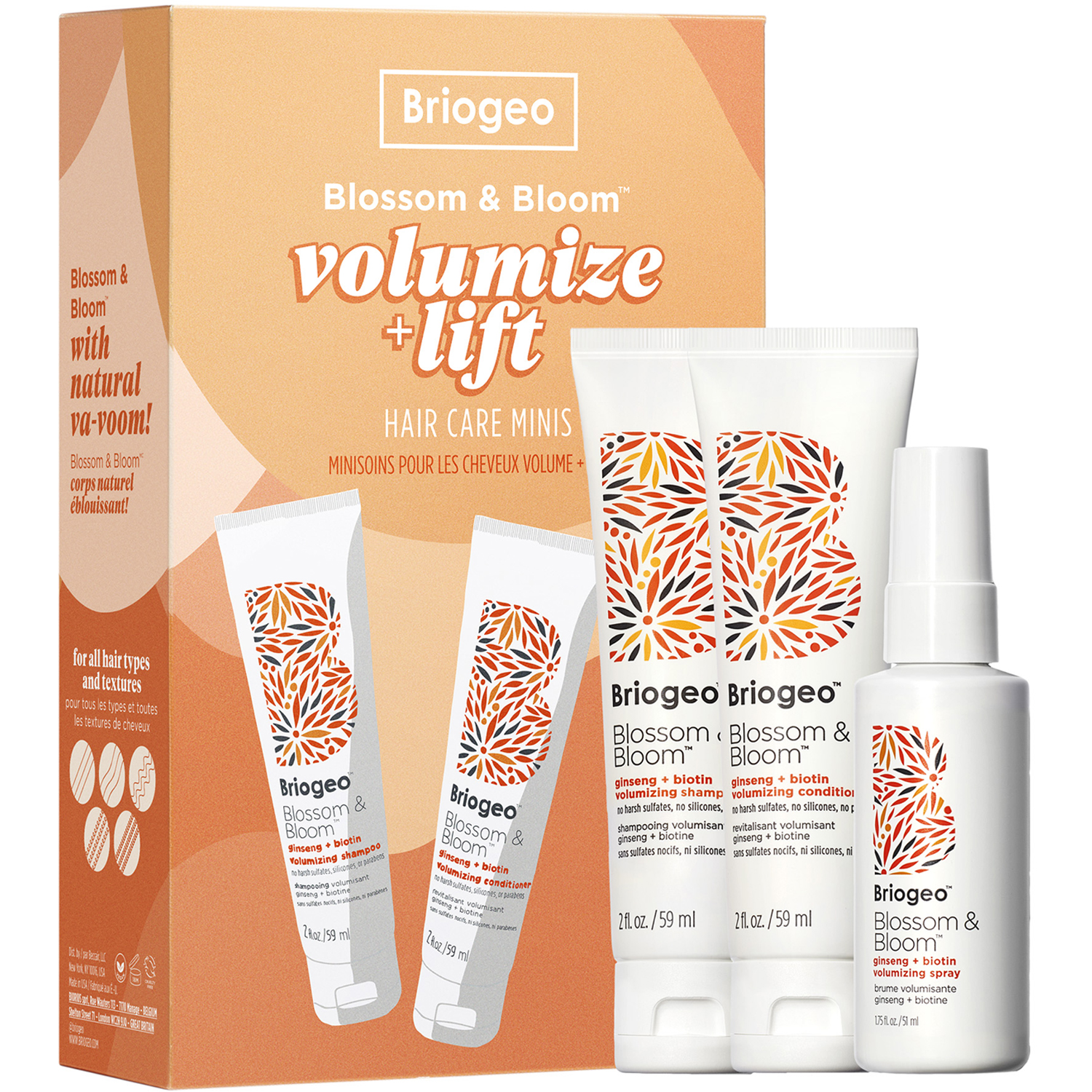 Blossom & Bloom Volumize + Thicken Minis Hair Kit