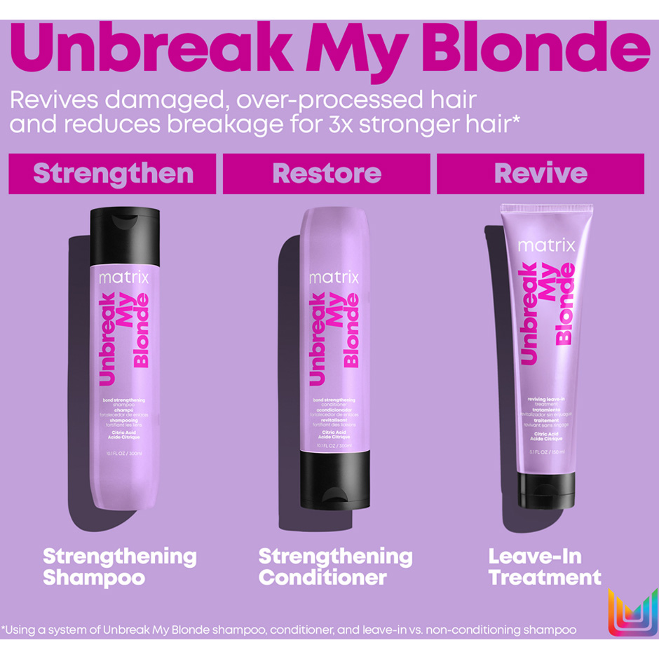 Matrix Unbreak my Blonde Routine with Leave-in