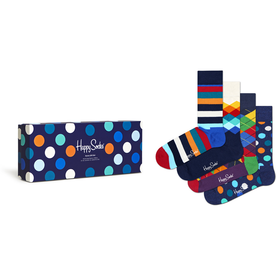 4-Pack Multi-color Socks Gift Set, Happy Socks Bokserit ja sukat