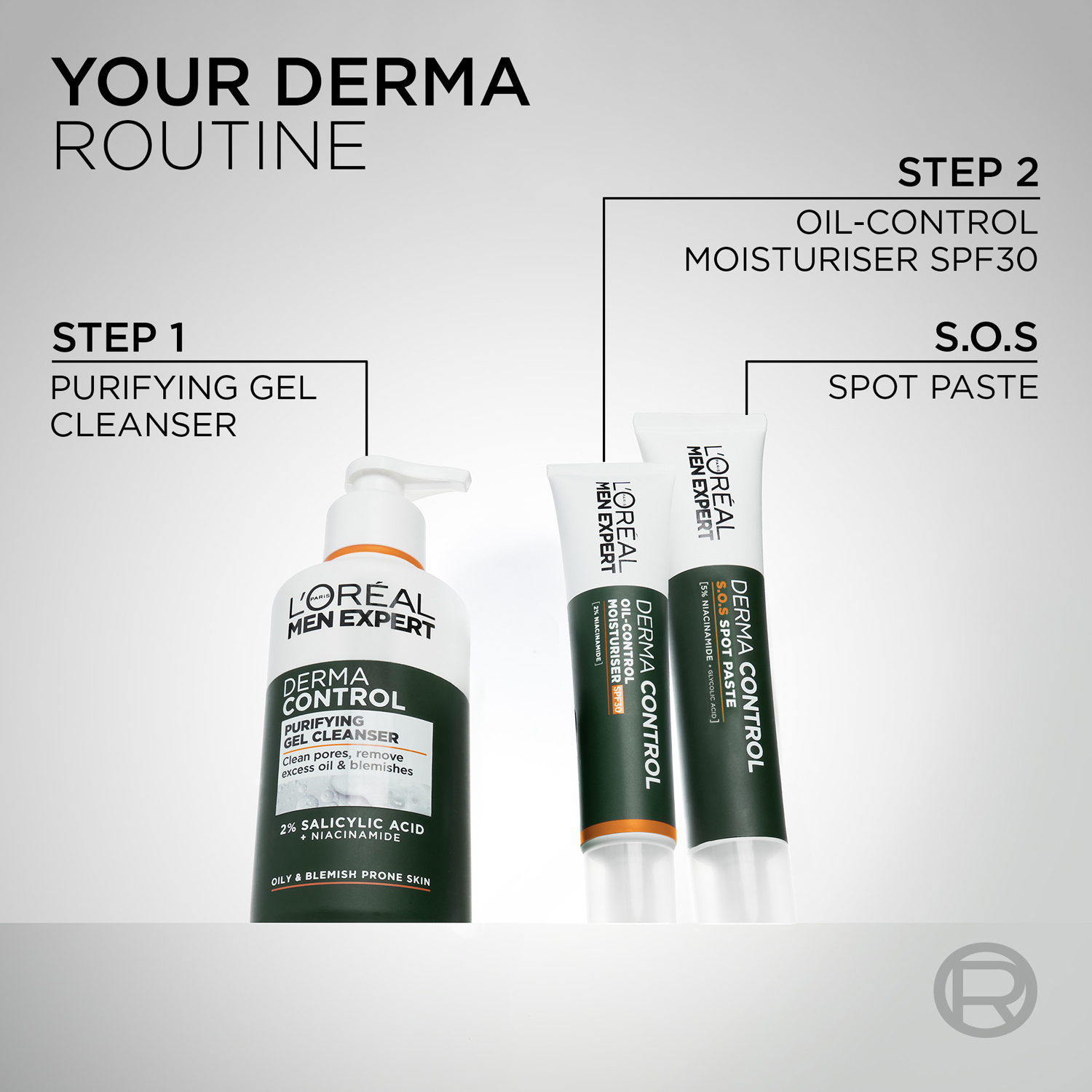 Men Expert Derma Control Purifying Gel Cleanser