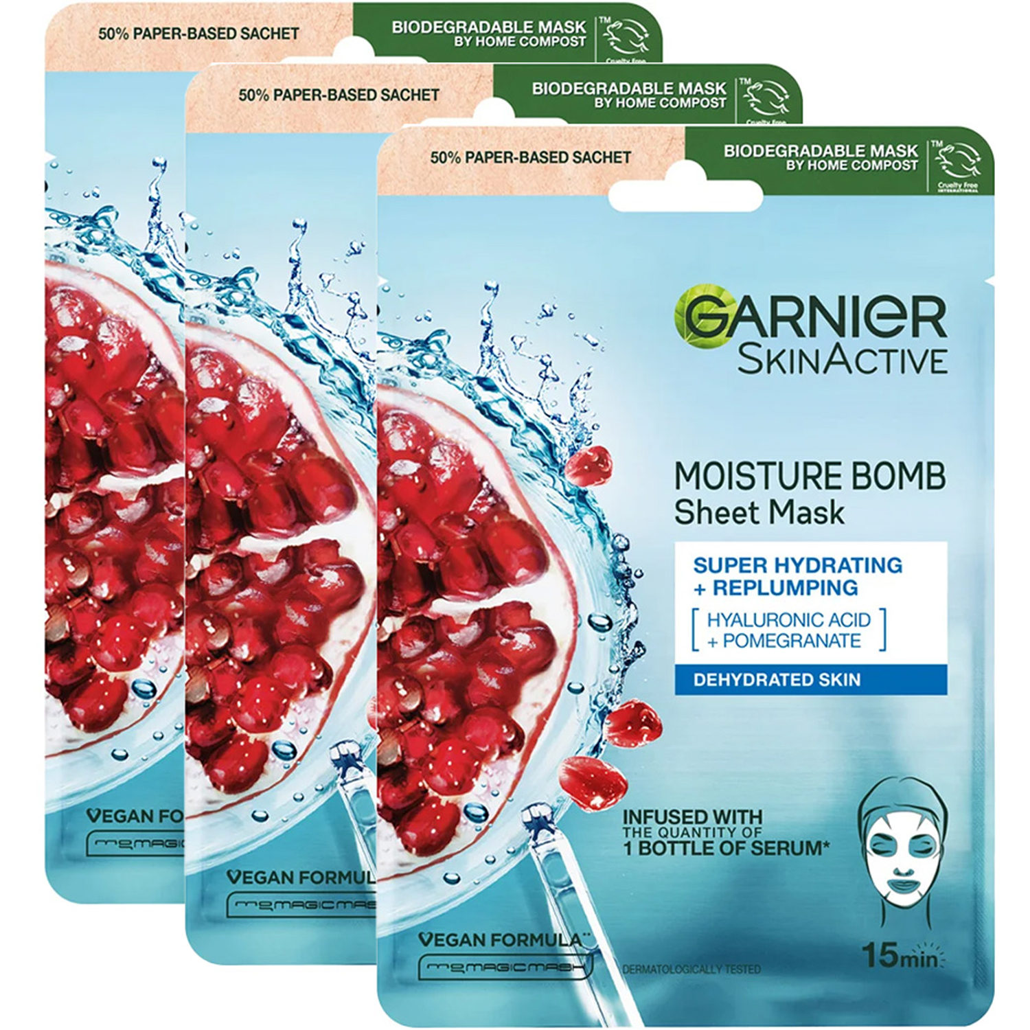 Garnier Pomegranate Sheet Mask Trio