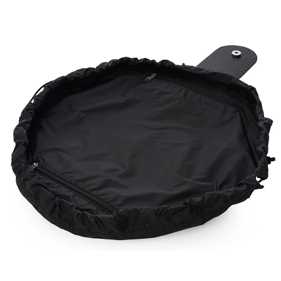 JLB Round Drawstring Bag M Black-Chocolate