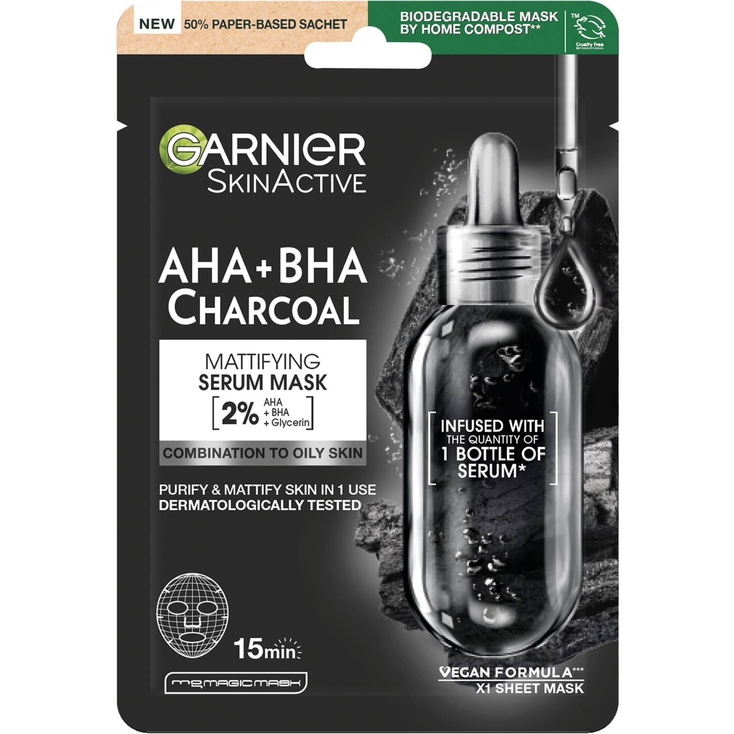 Skin Active Charcoal Tissue Mask Garnier Nordicfeel